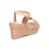 giày sandal nữ đế xuồng PU siêu nhẹ cao 7cm Hanatabi quai ngang hậu thun (35-39) mã HNSDX7F1050