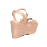 Giày sandal nữ đế xuồng PU siêu nhẹ cao 9cm Hanatabi quai chéo hậu c (35-39) mã HNSDX9F1165
