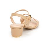 giày sandal nữ cao gót 3cm Hanatabi quai ngang mũi vuông hậu c đế TA bigsize (35-41) mã HNSDG3F895