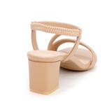 giày sandal nữ cao gót 5cm Hanatabi quai ngang mũi vuông hậu thun đế TA bigsize (35-41) mã HNSDT5F777