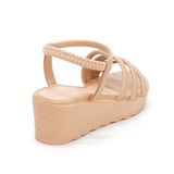 giày sandal nữ đế xuồng PU siêu nhẹ cao 5cm Hanatabi quai ngang hậu thun (35-40) mã HNSD5F939
