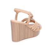 giày sandal nữ đế xuồng PU siêu nhẹ cao 9cm Hanatabi quai đan hậu thun (35-39) mã HNSDX9F1113