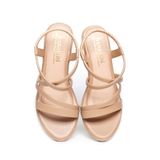 giày sandal nữ đế xuồng PU siêu nhẹ cao 7cm Hanatabi quai chéo hậu thun (35-39) mã HNSDX7F1053