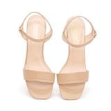 giày sandal nữ cao gót 5cm Hanatabi quai ngang mũi vuông hậu C đế TA bigsize (35-41) mã HNSDG5F871