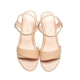 Giày sandal nữ đế PU kem siêu nhẹ cao 5cm Hanatabi quai ngang 1 xếp hậu c bigsize (35-42) mã HNSDG5F1139