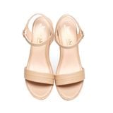 Giày Sandal Nữ Đế Xuồng PU Siêu Nhẹ Cao 9cm Hanatabi Quai Ngang Hậu C (35-39) Mã HNSDX9F1154