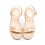 giày sandal nữ đế Pu siêu nhẹ cao 7cm Hanatabi quai bèo nhún hậu c (35-39) mã HNSDG7F989