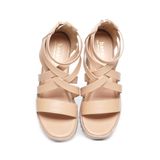 giày sandal đế PU siêu nhẹ cao 7cm Hanatabi quai đan khóa kéo (35-39) mã HNSDG7F1078