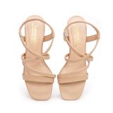 Sandal nữ hanatabi quai 2 dây mũi vuông gót cao 5cm hậu thun đế TA cao cấp chống trơn trượt mã HNSDT5F776 (Size 35 -> 41)