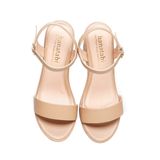 Giày Sandal Nữ Đế Xuồng PU Siêu Nhẹ Cao 9cm Hanatabi Quai Ngang Hậu C (35-39) Mã HNSDX9F956