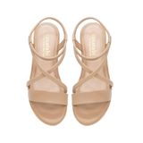 giày sandal nữ đế xuồng pu siêu nhẹ cao 5cm Hanatabi quai chéo hậu thun (35-40) mã HNSD5F937
