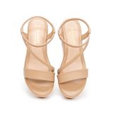 giày sandal nữ đế xuồng pu siêu nhẹ cao 5cm Hanatabi quai chéo hậu thun (35-40) mã HNSD5F938
