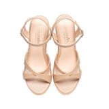 Giày sandal nữ đế xuồng PU siêu nhẹ cao 9cm Hanatabi quai chéo hậu c (35-39) mã HNSDX9F1165