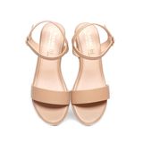 giày sandal nữ đế xuồng PU siêu nhẹ cao 7cm Hanatabi quai ngang hậu c (35-39) mã HNSDX7F1052