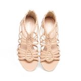 Giày sandal nữ cao gót 7cm Hanatabi quai đan khóa kéo đế TA cao cấp bigsize (35-41) mã HNSDG7F1142