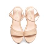 Giày sandal nữ đế xuồng PU siêu nhẹ cao 8cm Hanatabi quai chéo hậu c (35-39) mã HNSDX8F1129