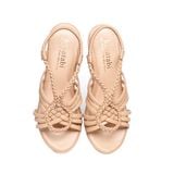 Giày sandal nữ đế xuồng PU siêu nhẹ cao 9cm Hanatabi quai đan hậu thun (35-39) mã HNSDX9F1166