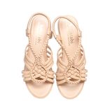 Giày sandal nữ đế xuồng PU siêu nhẹ cao 8cm Hanatabi quai đan hậu thun (35-39) mã HNSDX8F1127