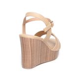 giày sandal nữ đế xuồng PU siêu nhẹ cao 9cm Hanatabi quai 2 xếp hậu c (35-39) mã HNSDX9F845