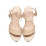 giày sandal nữ đế xuồng PU siêu nhẹ cao 9cm Hanatabi quai 2 xếp hậu c (35-39) mã HNSDX9F845