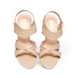 giày sandal nữ cao gót 7cm Hanatabi quai chéo khóa kéo đế TA bigsize (35-41) mã HNSDG7F1034