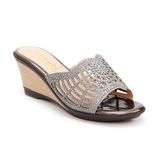 dép nữ đế xuồng PU siêu nhẹ cao 7cm Hanatabi quai lưới đính dá (35-39) mã HNDEL7F942
