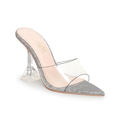 Dép nữ cao gót 9cm Hanatabi quai ngang mica (35-39) mã HNSDG9F1161