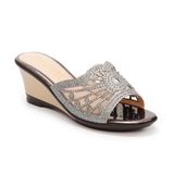 Dép nữ Hanatabi quai lưới đính đá đế xuồng siêu nhẹ cao 7cm mã HNDEL7F941 (Size 35 -> 39)