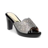 dép nữ đế PU đen siêu nhẹ cao 9cm Hanatabi quai lưới đính đá bigsize (36-40) mã HNDE9F1047