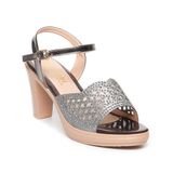 giày sandal nữ đế PU kem siêu nhẹ cao gót 9cm Hanatabi quai lưới đính đá hậu c (36-40) mã HNSDG9F1071