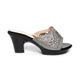 dép nữ đế PU đen siêu nhẹ cao 7cm Hanatabi quai lưới đính đá bigsize (36-40) mã HNDE7F1038