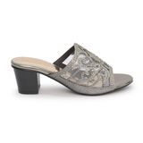Dép nữ Hanatabi quai kim tuyến phối lưới xoàn gót cao 5cm mã HNDE5F750 (Size 36 -> 40)
