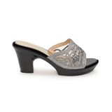 dép nữ đế PU đen siêu nhẹ cao 7cm Hanatabi quai lưới đính đá bigsize (36-40) mã HNDE7F884