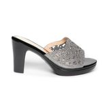 dép nữ đế PU đen siêu nhẹ cao 9cm Hanatabi quai lưới đính đá bigsize (36-40) mã HNDE9F1047