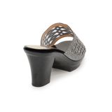 dép nữ đế PU đen siêu nhẹ cao 7cm Hanatabi quai lưới đính đá bigsize (36-40) mã HNDE7F883