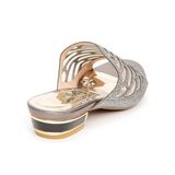 Dép nữ cao gót viền đồng 3cm Hanatabi quai lưới đính đá đế TA cao cấp bigsize (35-41) mã HNDE3F139
