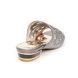 Dép nữ cao gót viền đồng 3cm Hanatabi quai lưới đính đá đế TA cao cấp bigsize (35-41) mã HNDE3F814