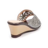 Dép nữ đế xuồng PU siêu nhẹ cao 7cm Hanatabi quai lưới đính đá (35-39) mã HNDEL7F944