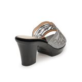 dép nữ đế PU đen siêu nhẹ cao 7cm Hanatabi quai lưới đính đá bigsize (36-40) mã HNDE7F884