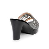 dép nữ đế PU đen siêu nhẹ cao 9cm Hanatabi quai lưới đính đá bigsize (36-40) mã HNDE9F1048