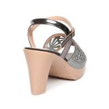 giày sandal nữ đế PU kem siêu nhẹ cao gót 9cm Hanatabi quai lưới đính đá hậu c (36-40) mã HNSDG9F1072