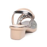 giày sandal nữ đế PU kem siêu nhẹ cao gót 5cm Hanatabi quai lưới đính đá hậu c bigisze (35-42) mã HNSDG5F1073
