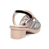 Giày Sandal Nữ Đế PU Kem Siêu Nhẹ Cao Gót 5cm Hanatabi Quai Lưới Đính Đá Hậu C Bigisze (35-42) Mã HNSDG5F1074