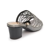 Dép nữ Hanatabi quai kim tuyến phối lưới xoàn gót cao 5cm mã HNDE5F750 (Size 36 -> 40)