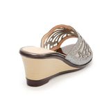 Dép nữ đế xuồng PU siêu nhẹ cao 7cm Hanatabi quai lưới đính đá (35-39) mã HNDEL7F941