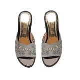 dép nữ đế PU đen siêu nhẹ cao 5cm Hanatabi quai lưới đính đá bigsize (35-42) mã HNDE5F882