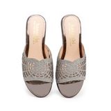 dép nữ đế xuồng PU siêu nhẹ cao 7cm Hanatabi quai lưới đính dá (35-39) mã HNDEL7F942