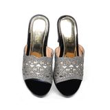 dép nữ đế PU đen siêu nhẹ cao 9cm Hanatabi quai lưới đính đá bigsize (36-40) mã HNDE9F1047