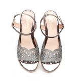 giày sandal nữ đế PU kem siêu nhẹ cao gót 5cm Hanatabi quai lưới đính đá hậu c bigisze (35-42) mã HNSDG5F1073