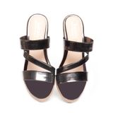 dép nữ đế PU kem siêu nhẹ cao 9cm Hanatabi quai chéo bigsize (36-40) mã HNDE9F1080